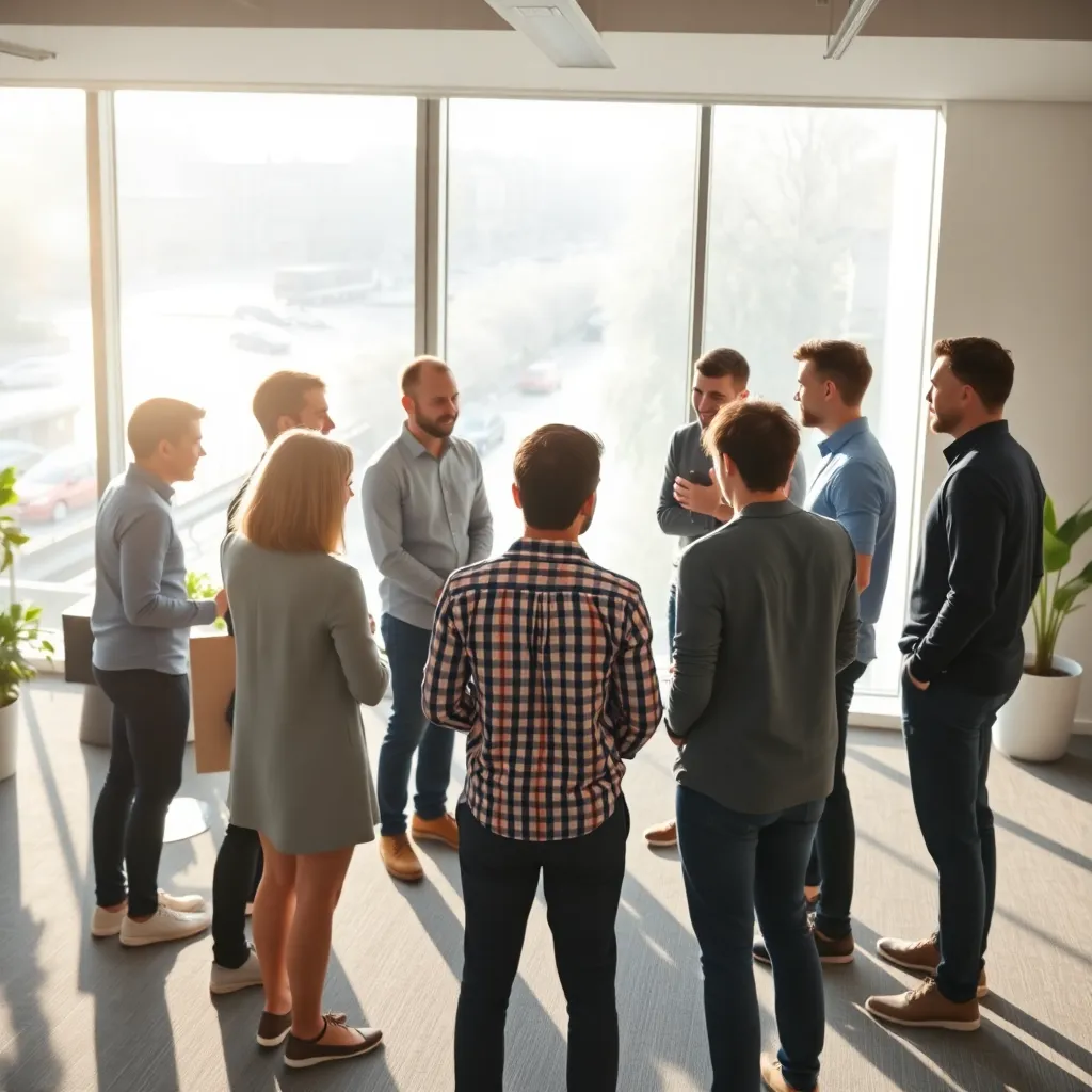 Agile scrum meeting in een Nederlands tech bedrijf